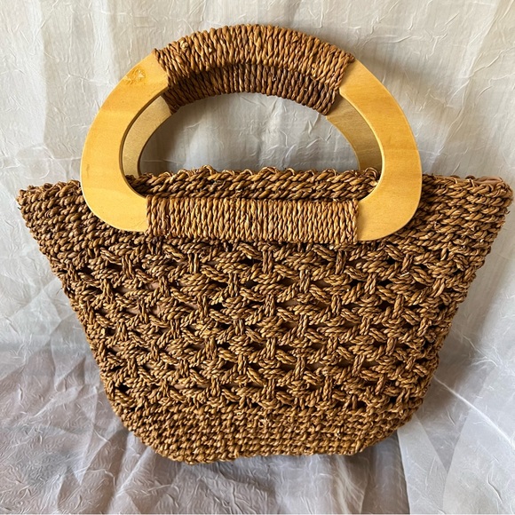 White Stag Paper Straw Handbag Bundle of 2, Brown & Toast, NWT, Boho Beach Bags - Picture 7 of 9